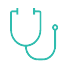 Green icon of a stethoscope